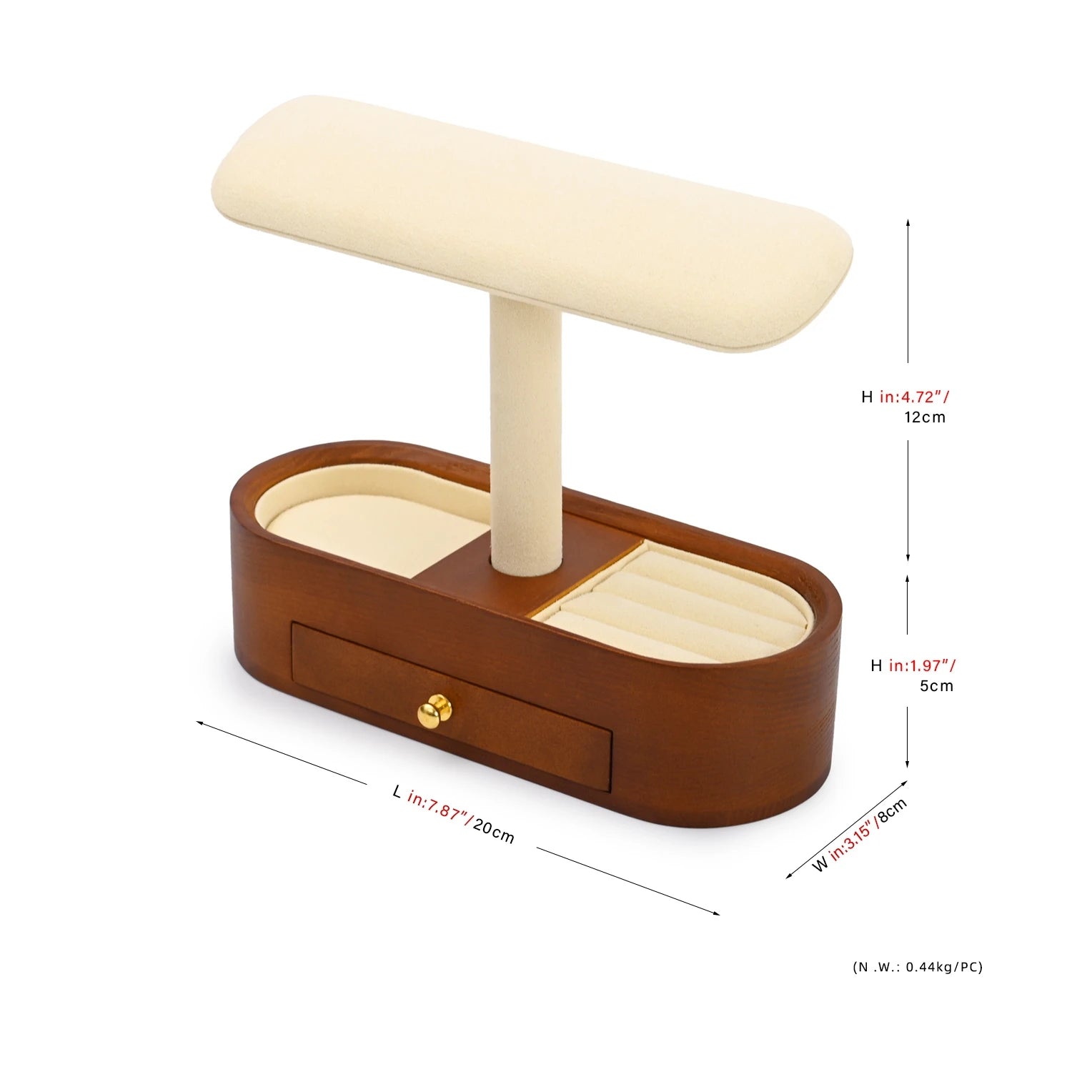 Multi-Style Wooden Watch & Jewelry Display Stand - Premium Wood Storage Velvet Pad, Organizer for Watches, Bracelets Rings