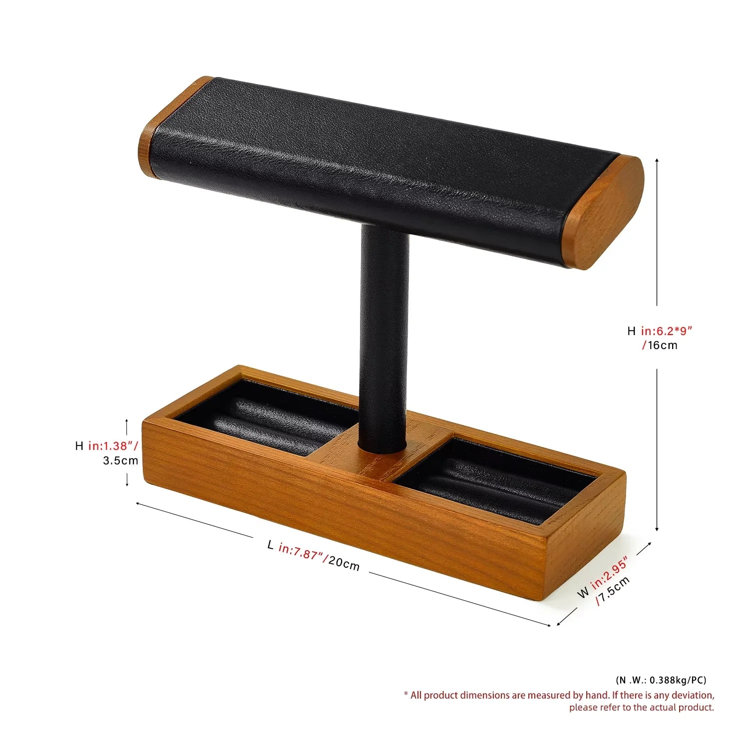 Multi-Style Wooden Watch & Jewelry Display Stand - Premium Wood Storage Velvet Pad, Organizer for Watches, Bracelets Rings