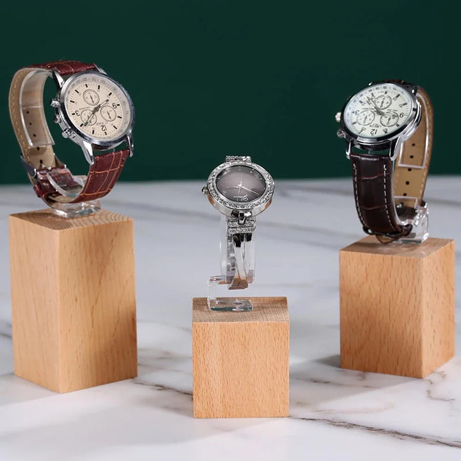 Wooden Walnut Watch Display Stand Bangle Holder Watch Organizer for Jewelry Showcase Store Counter C Watches Showing Rack
