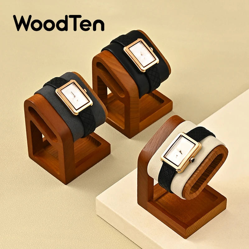 Solid Wood Watches Display Stands Base Watch Necklace Bracelet Organizer Rack Bangle Scrunchie Headband Showcase Stands