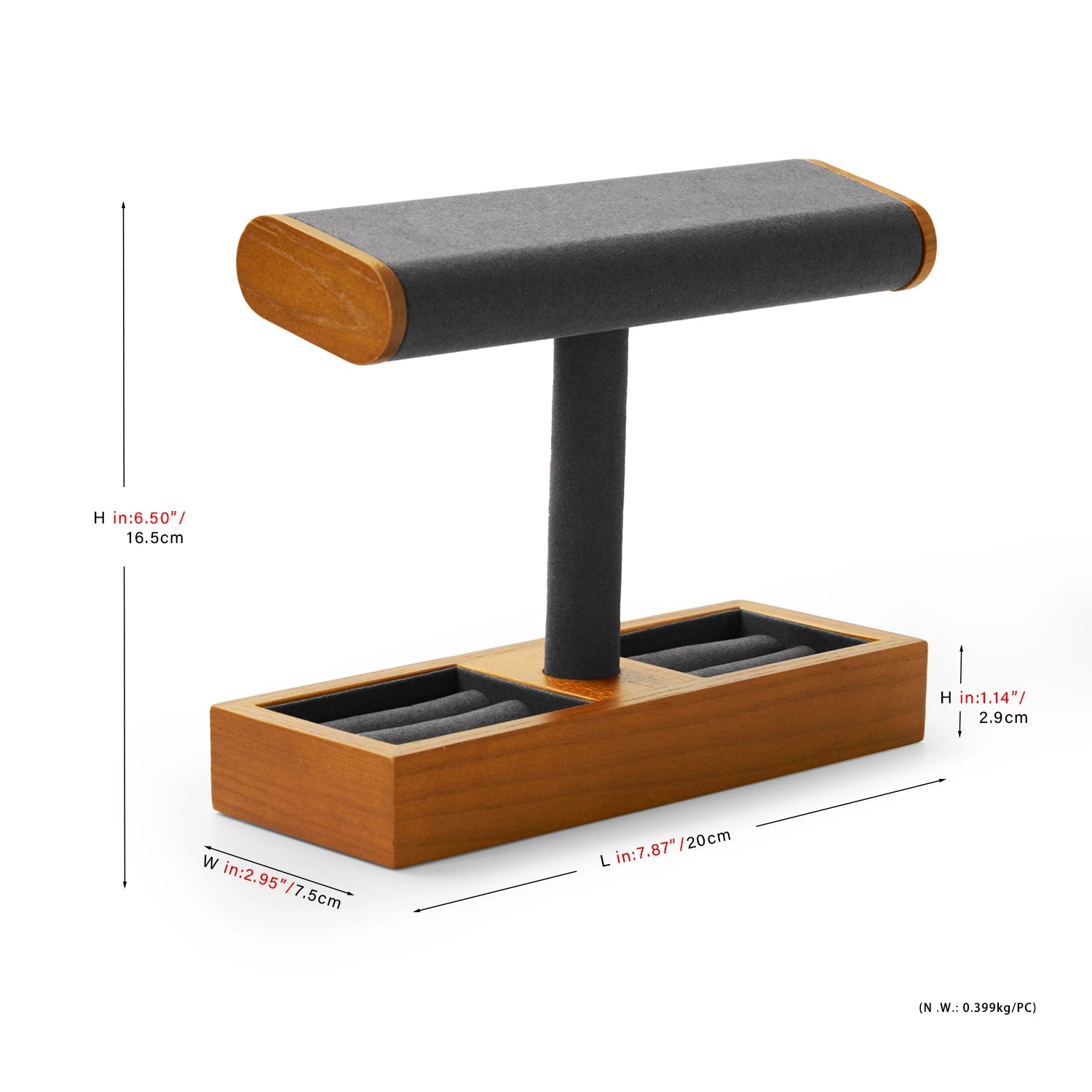 Multi-Style Wooden Watch & Jewelry Display Stand - Premium Wood Storage Velvet Pad, Organizer for Watches, Bracelets Rings