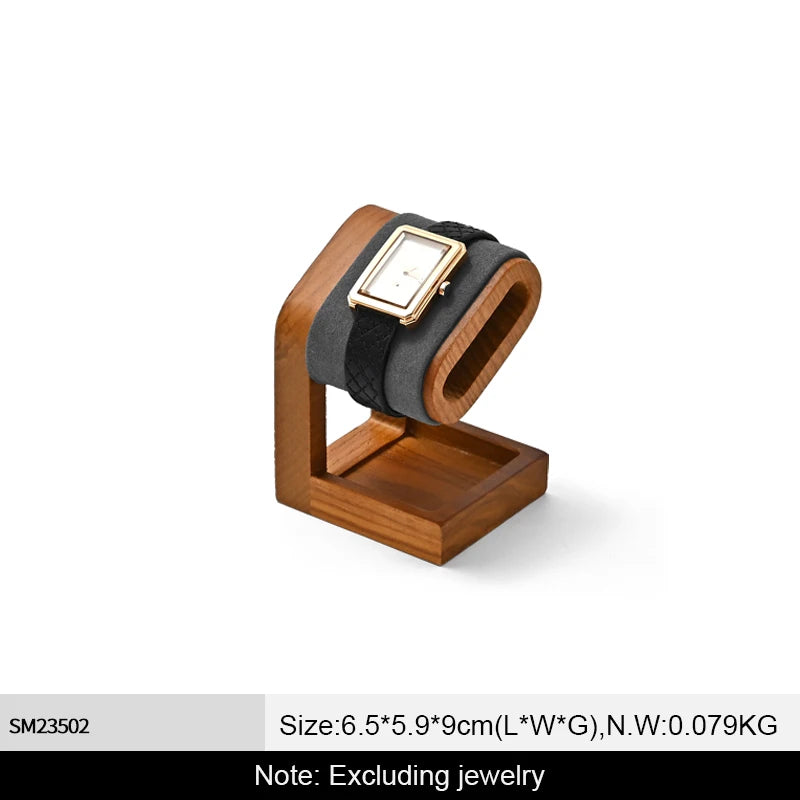 Solid Wood Watches Display Stands Base Watch Necklace Bracelet Organizer Rack Bangle Scrunchie Headband Showcase Stands