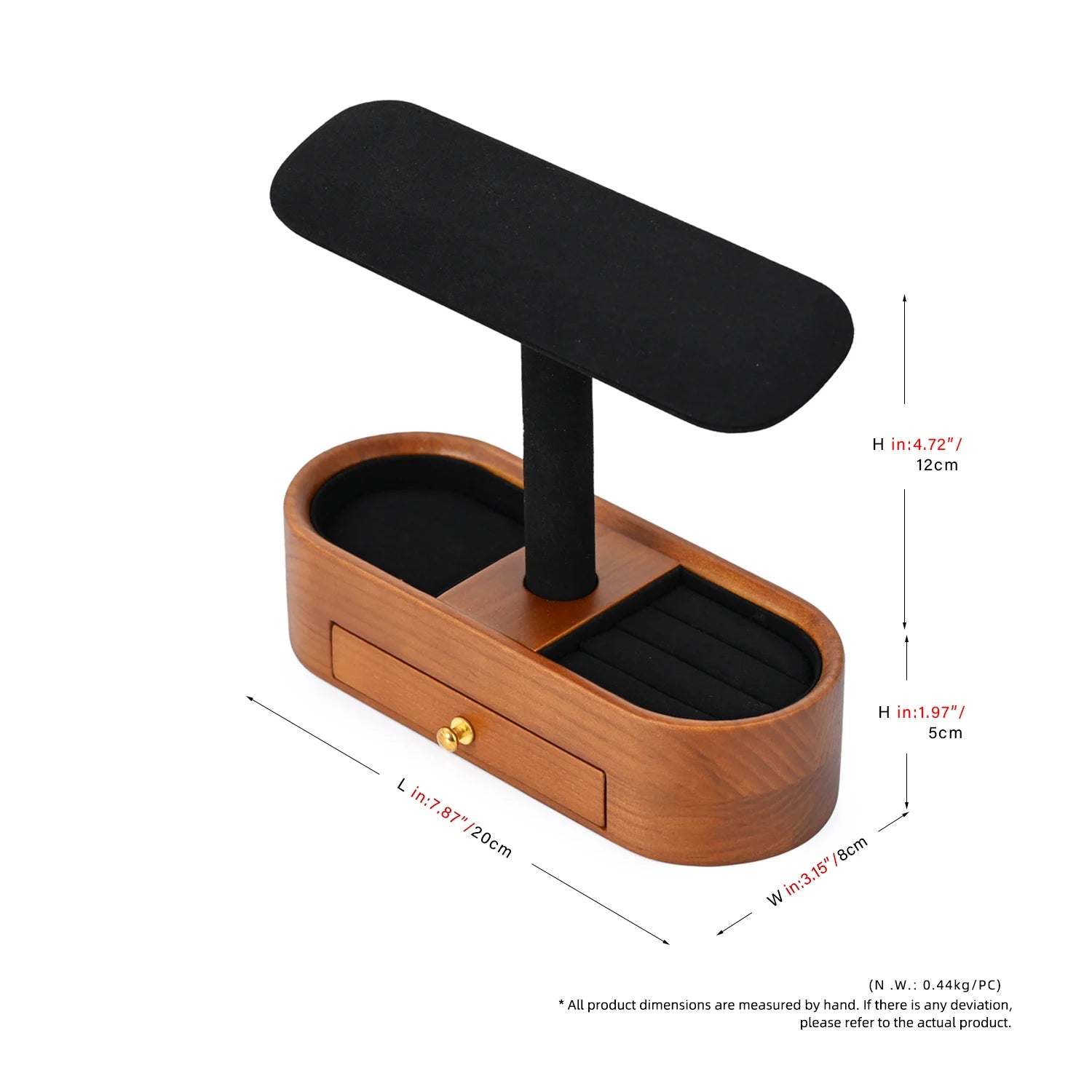 Multi-Style Wooden Watch & Jewelry Display Stand - Premium Wood Storage Velvet Pad, Organizer for Watches, Bracelets Rings