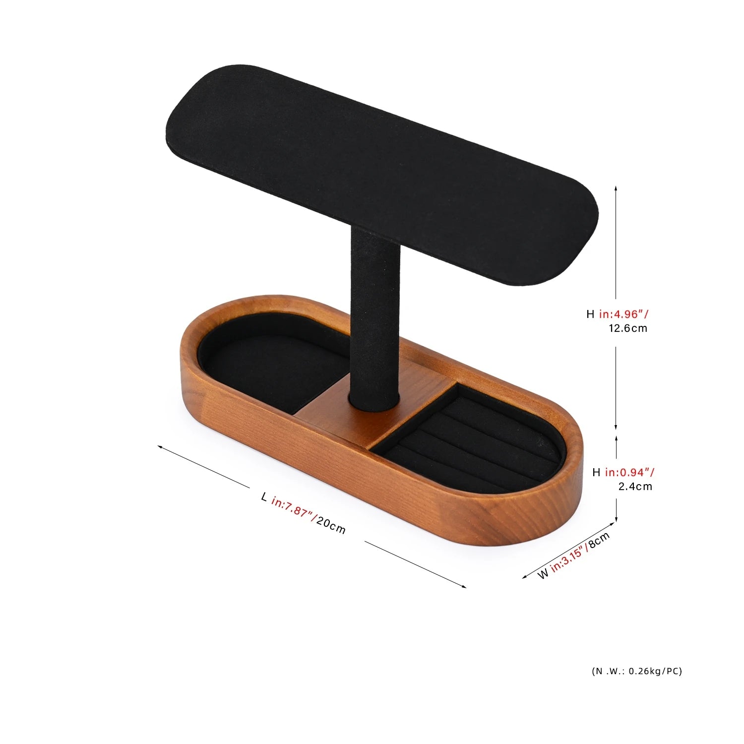 Multi-Style Wooden Watch & Jewelry Display Stand - Premium Wood Storage Velvet Pad, Organizer for Watches, Bracelets Rings