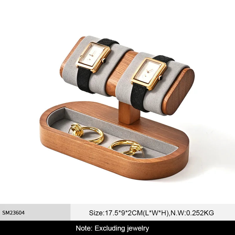 Solid Wood Watches Display Stands Base Watch Necklace Bracelet Organizer Rack Bangle Scrunchie Headband Showcase Stands