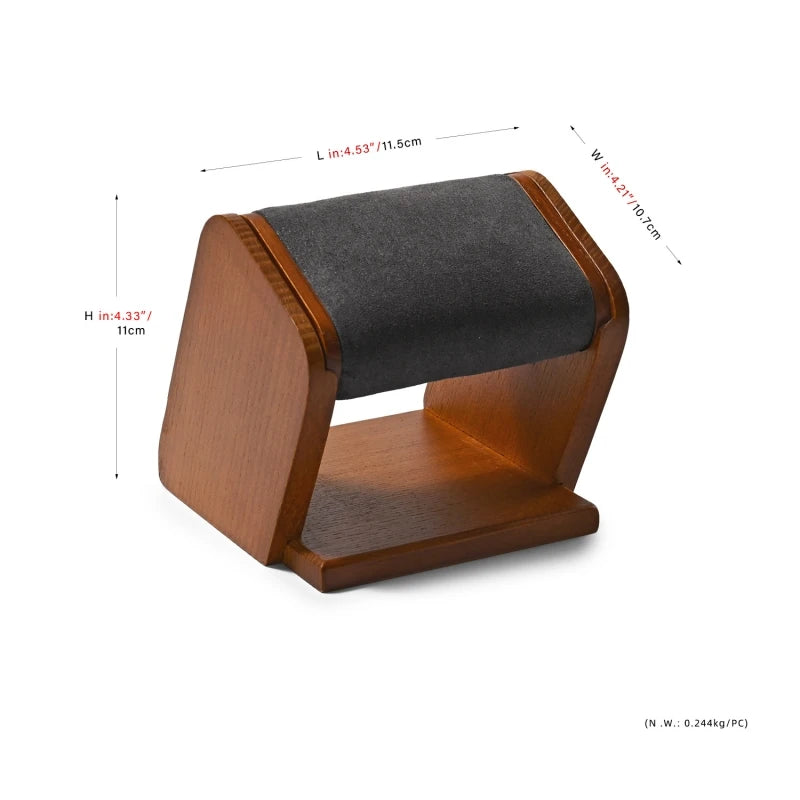 Multi-Style Wooden Watch & Jewelry Display Stand - Premium Wood Storage Velvet Pad, Organizer for Watches, Bracelets Rings