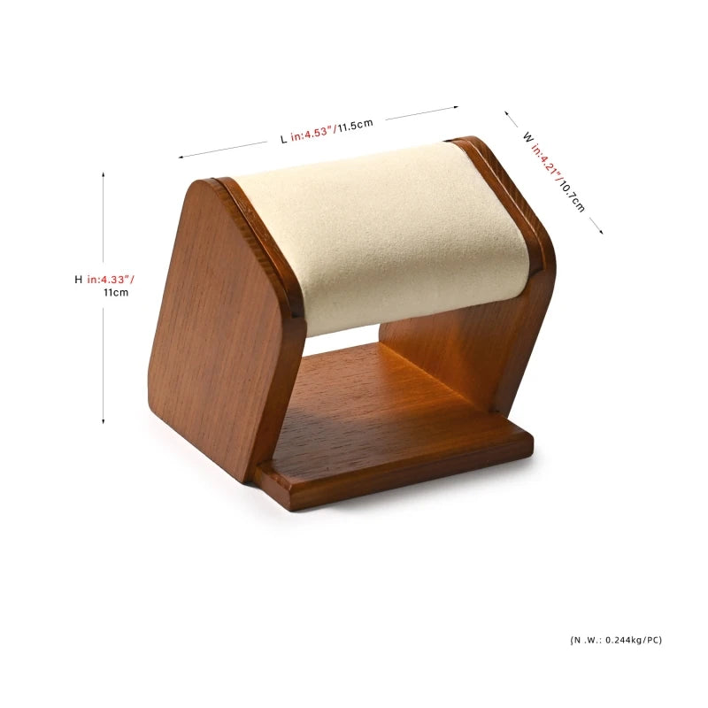 Multi-Style Wooden Watch & Jewelry Display Stand - Premium Wood Storage Velvet Pad, Organizer for Watches, Bracelets Rings