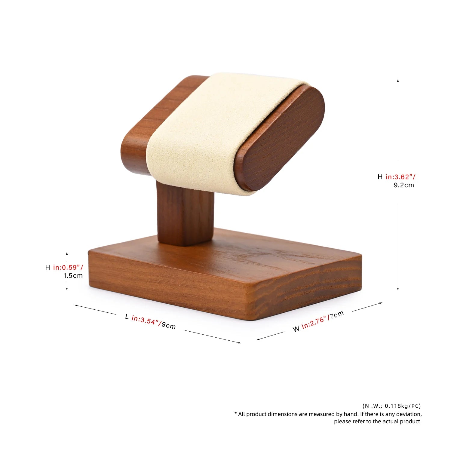 Multi-Style Wooden Watch & Jewelry Display Stand - Premium Wood Storage Velvet Pad, Organizer for Watches, Bracelets Rings
