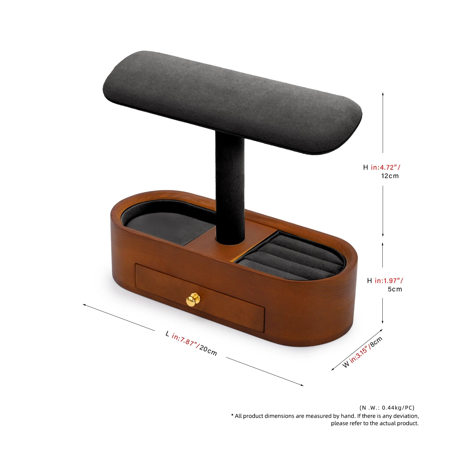 Multi-Style Wooden Watch & Jewelry Display Stand - Premium Wood Storage Velvet Pad, Organizer for Watches, Bracelets Rings