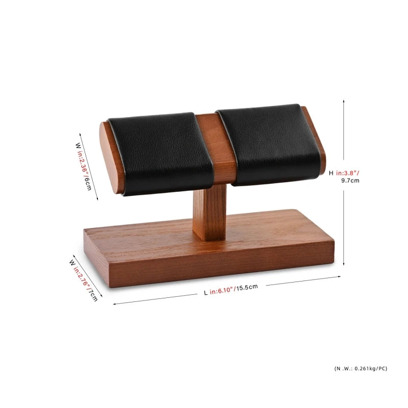 Multi-Style Wooden Watch & Jewelry Display Stand - Premium Wood Storage Velvet Pad, Organizer for Watches, Bracelets Rings